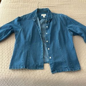 Blue denim button up shirt
